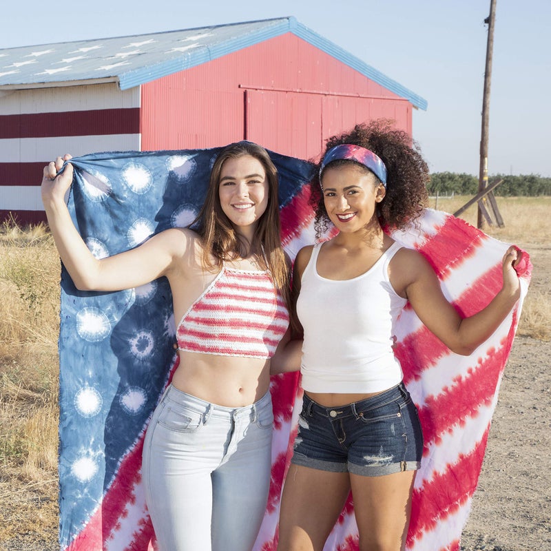 Tulip One-Step Tie-Dye Kit Americana, Fun Party Activity, USA Red & Blue, Make Patriotic Shirts, Permanent Fabric Dye, Easy Techniques, Iron-On Transfers & Rhinestones Included, 5 Vibrant Colors - Image 4